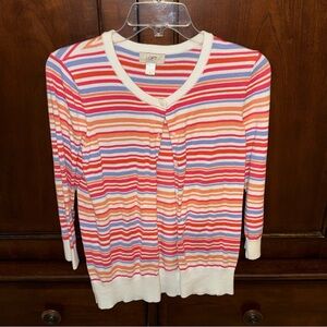 LOFT Multicolor Striped Sweater